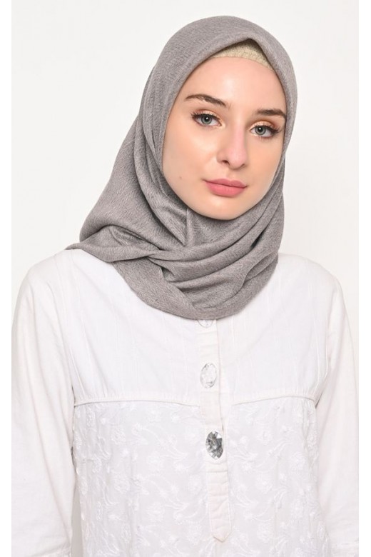 Hijab Segi 4 Voal Zaffron Dandelion Grey (Hijab Only)